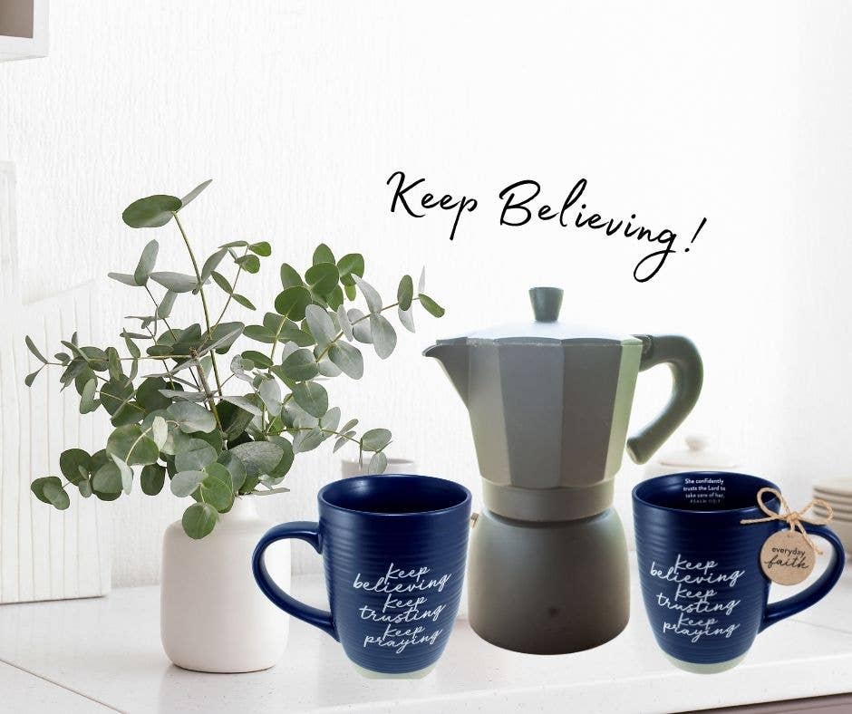 LCP Coffee Mug Keep Believing Trusting Blue